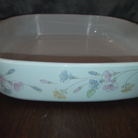 Vintage 80s Corning Ware Pastel Bouquet A-10-B 2.5L Casserole Baking Dish No Lid - Picture 2 of 8